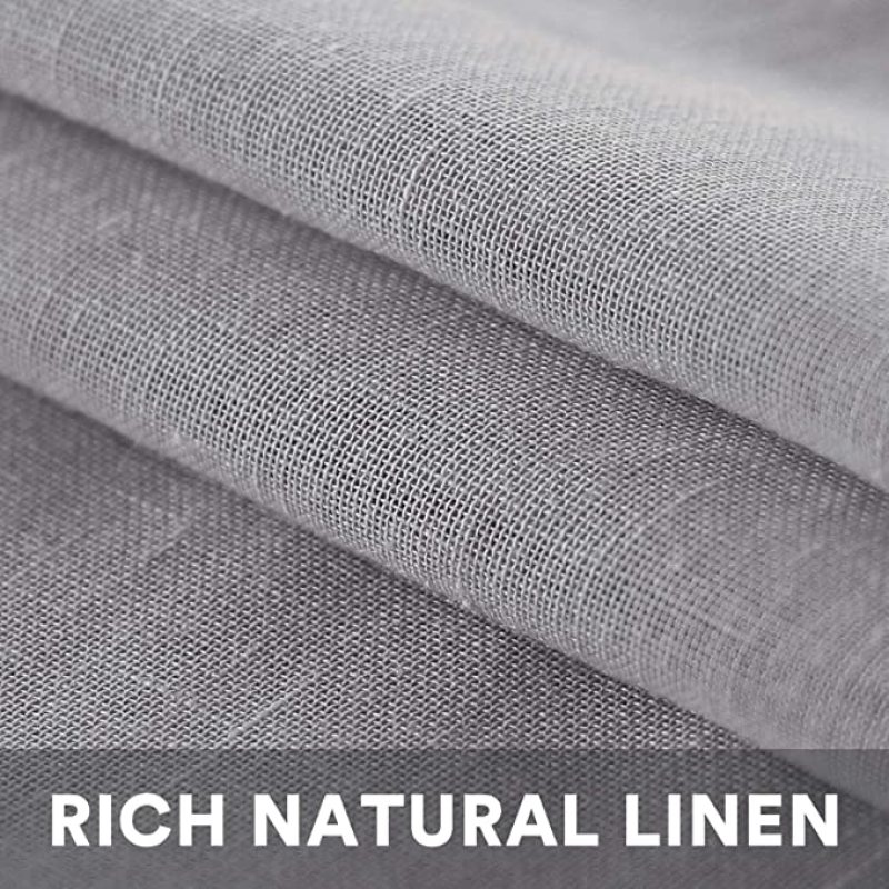 New Natural Linen Sheer Curtains Bedroom Living Room Textured Open Weave Linen Semi Sheer Curtain , Grommet Sheer Curtain/