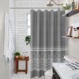 Custom DIY Print Tassel Shower Curtain, Bathroom Waffle Curtain Waterproof Curtains with Hooks$