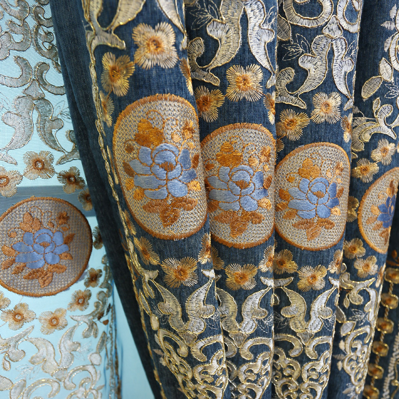 Luxury Embroidered Fabric Cortinas Decorativas Cortinas,New Product Ideas 2019 Livingroom Fan Shaped Curtains#