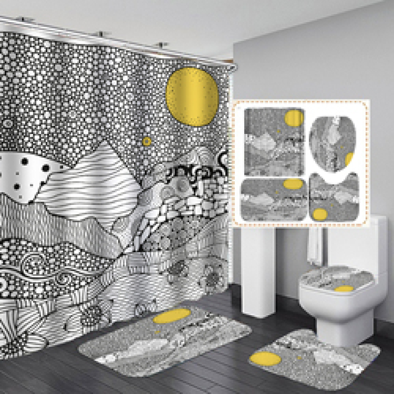 Branded Printable Curtain Shower Custom, Custom Printed Wholesale Weighted Custom Shower Curtain Printing/