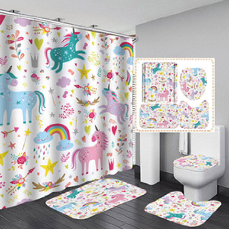Branded Printable Curtain Shower Custom, Custom Printed Wholesale Weighted Custom Shower Curtain Printing/