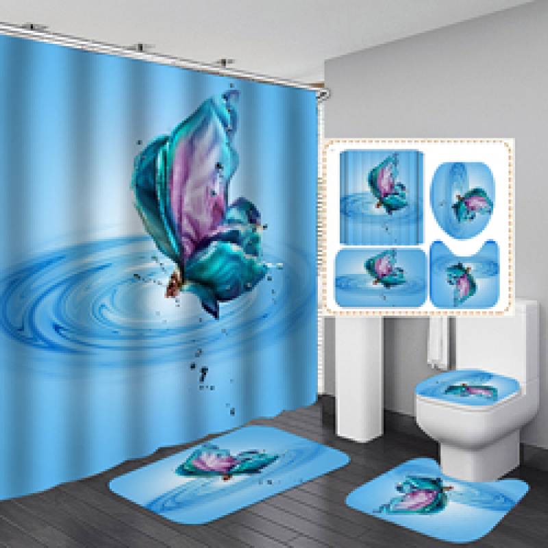 Branded Printable Curtain Shower Custom, Custom Printed Wholesale Weighted Custom Shower Curtain Printing/
