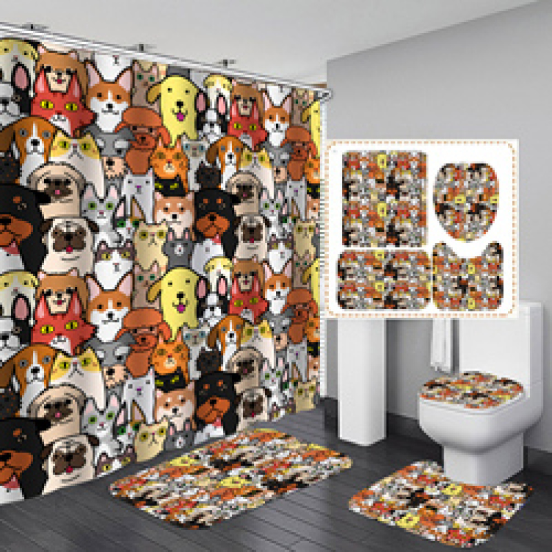 Branded Printable Curtain Shower Custom, Custom Printed Wholesale Weighted Custom Shower Curtain Printing/
