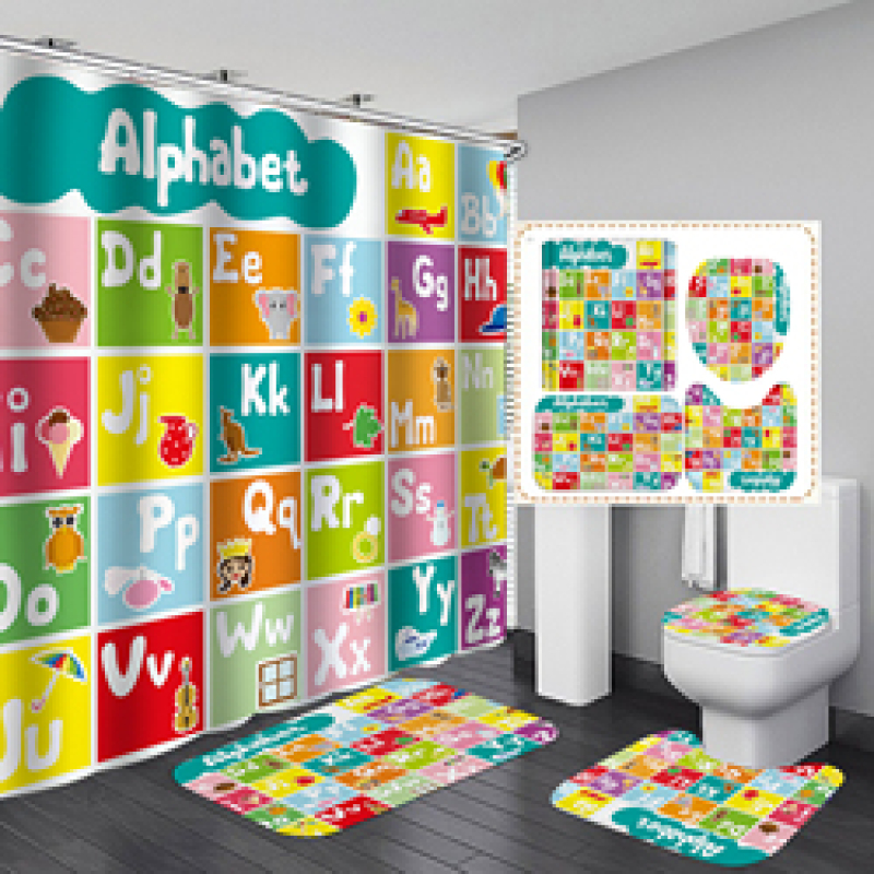 Branded Printable Curtain Shower Custom, Custom Printed Wholesale Weighted Custom Shower Curtain Printing/