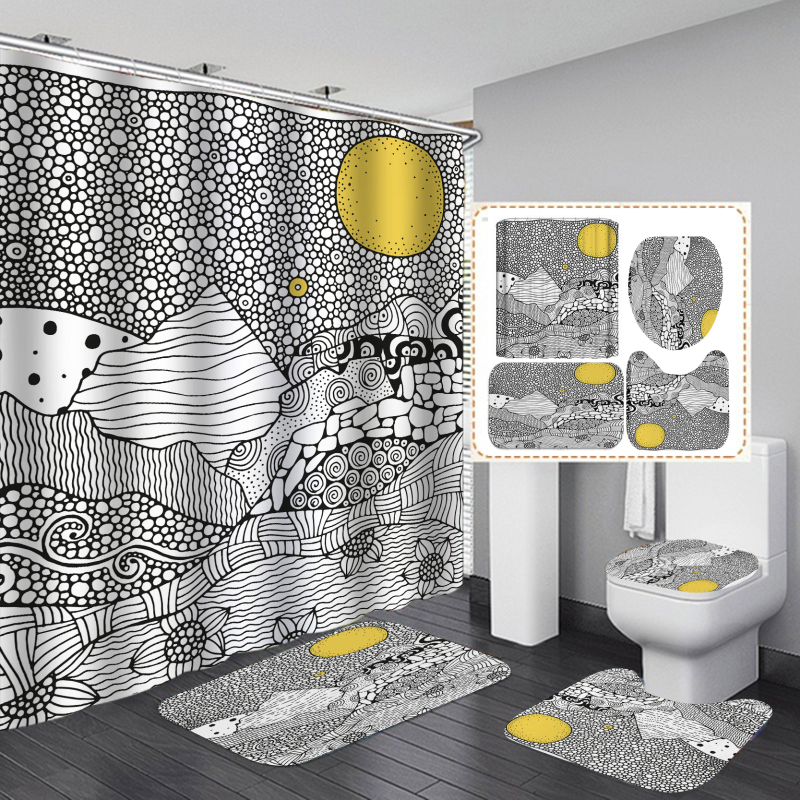 Branded Printable Curtain Shower Custom, Custom Printed Wholesale Weighted Custom Shower Curtain Printing/