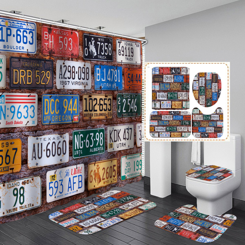Branded Printable Curtain Shower Custom, Custom Printed Wholesale Weighted Custom Shower Curtain Printing/