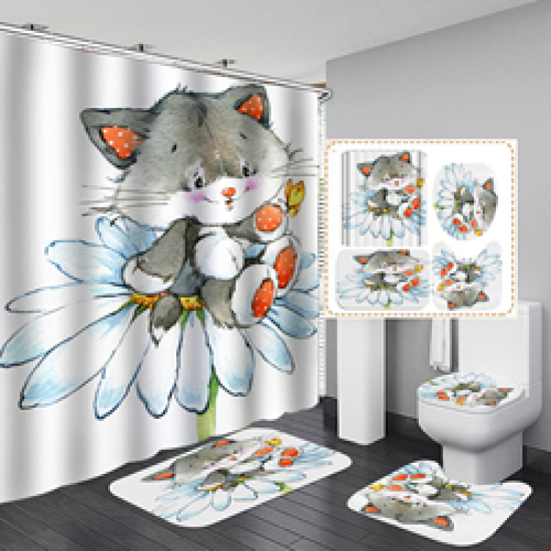 Branded Printable Curtain Shower Custom, Custom Printed Wholesale Weighted Custom Shower Curtain Printing/