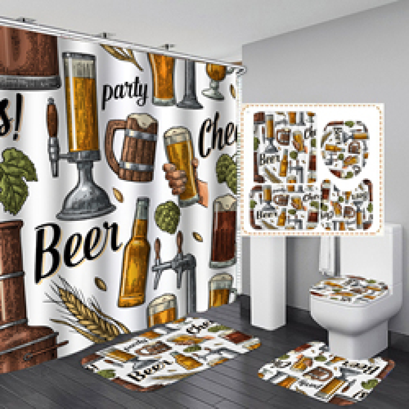 Branded Printable Curtain Shower Custom, Custom Printed Wholesale Weighted Custom Shower Curtain Printing/