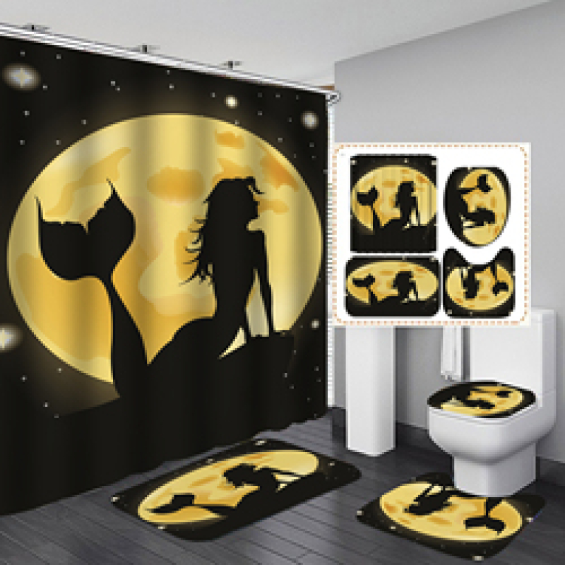 Branded Printable Curtain Shower Custom, Custom Printed Wholesale Weighted Custom Shower Curtain Printing/
