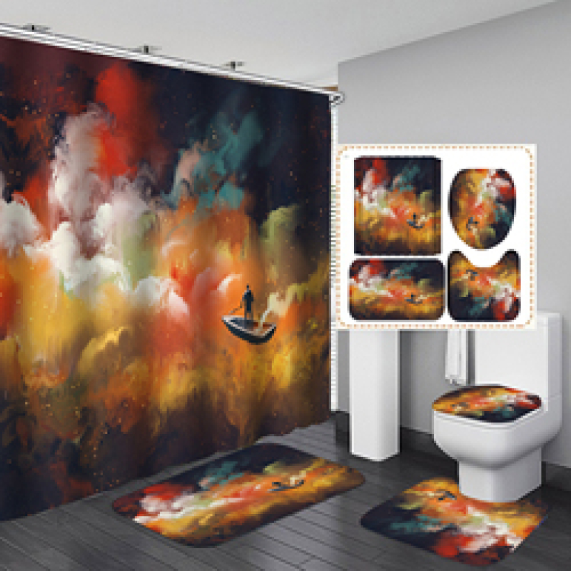 Branded Printable Curtain Shower Custom, Custom Printed Wholesale Weighted Custom Shower Curtain Printing/