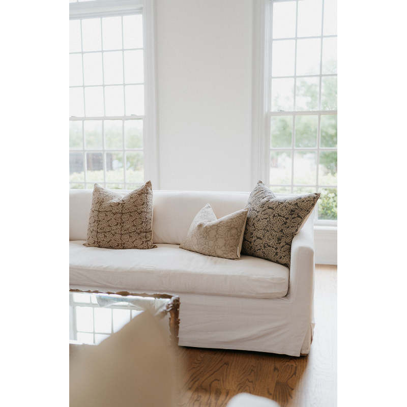 Classy Design Light Brown Floral Printed Pillow Case Cushion Cover For Living Room