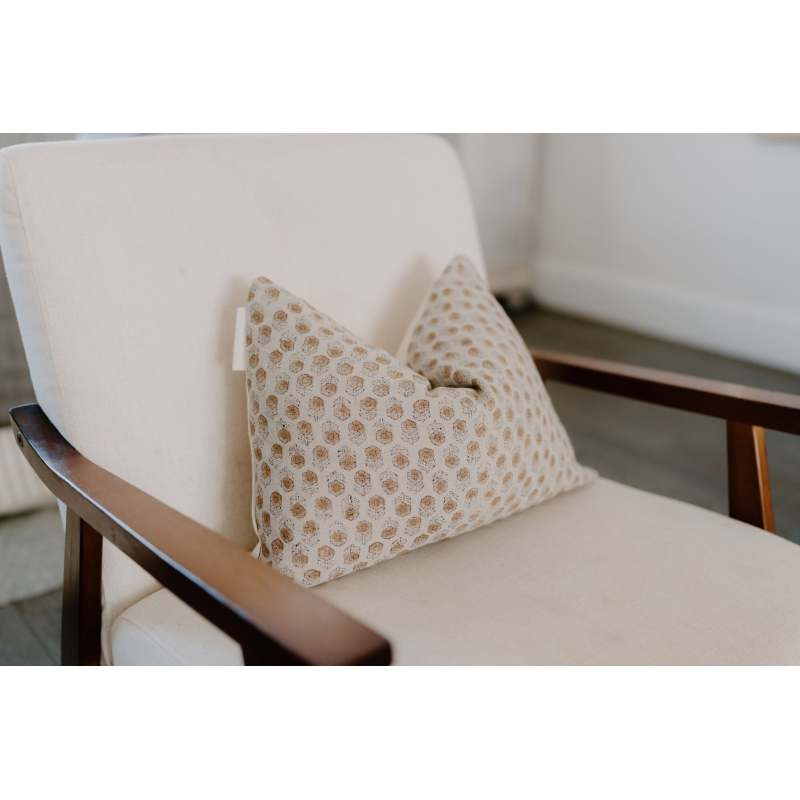 Classy Design Light Brown Floral Printed Pillow Case Cushion Cover For Living Room