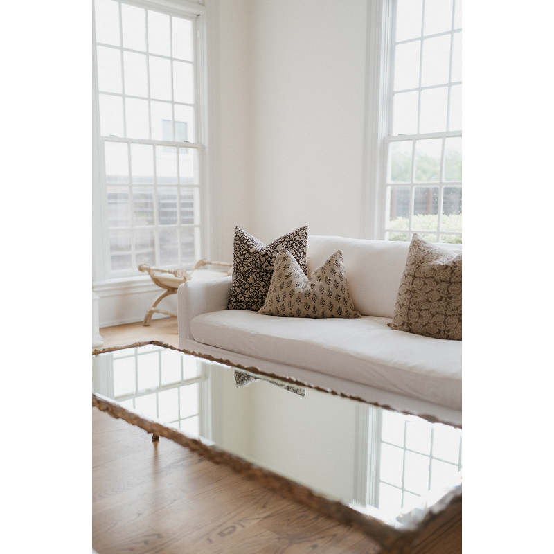 Classy Design Light Brown Floral Printed Pillow Case Cushion Cover For Living Room