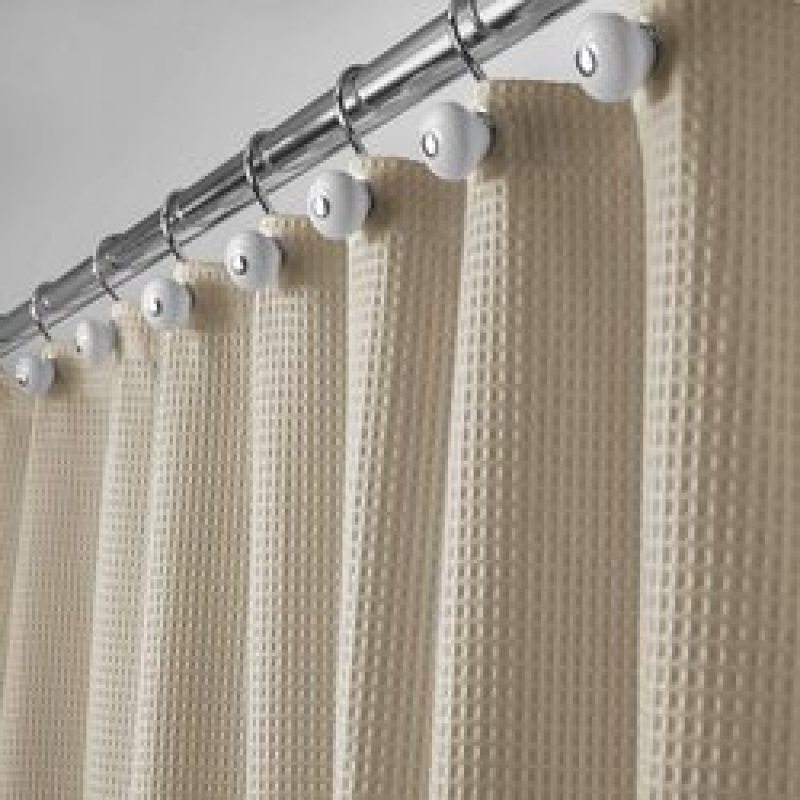 Custom waterproof Waffle shower curtain Bath room shower curtain polyester Waffle fabric Shower curtain