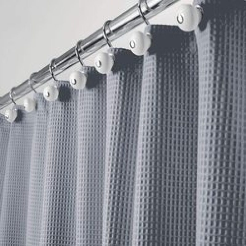Custom waterproof Waffle shower curtain Bath room shower curtain polyester Waffle fabric Shower curtain
