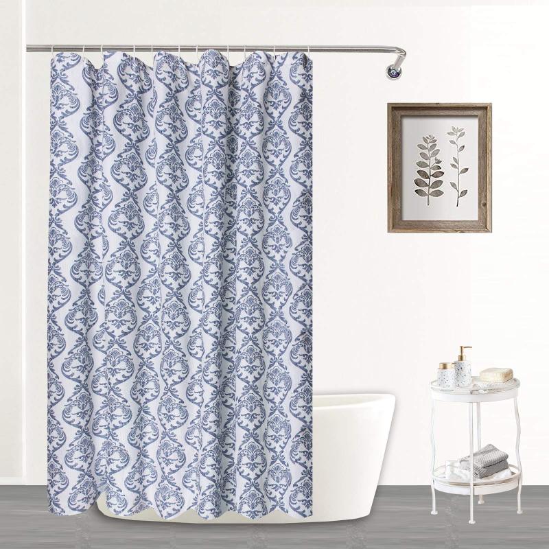 Trendy Polyester Shower Curtains,  Waterproof Printed Bathroom Curtain with Hooks$ /