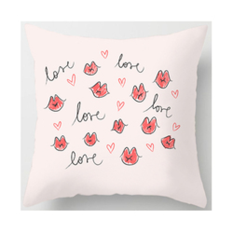Latest Valentine Pattern 100% Polyester Bed Chair Cushion Cover, Wholesale Personalized Your Design 3D Cushion Cover/