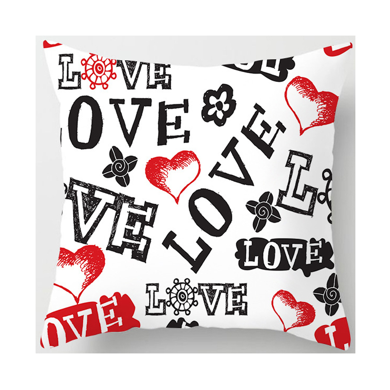 Latest Valentine Pattern 100% Polyester Bed Chair Cushion Cover, Wholesale Personalized Your Design 3D Cushion Cover/