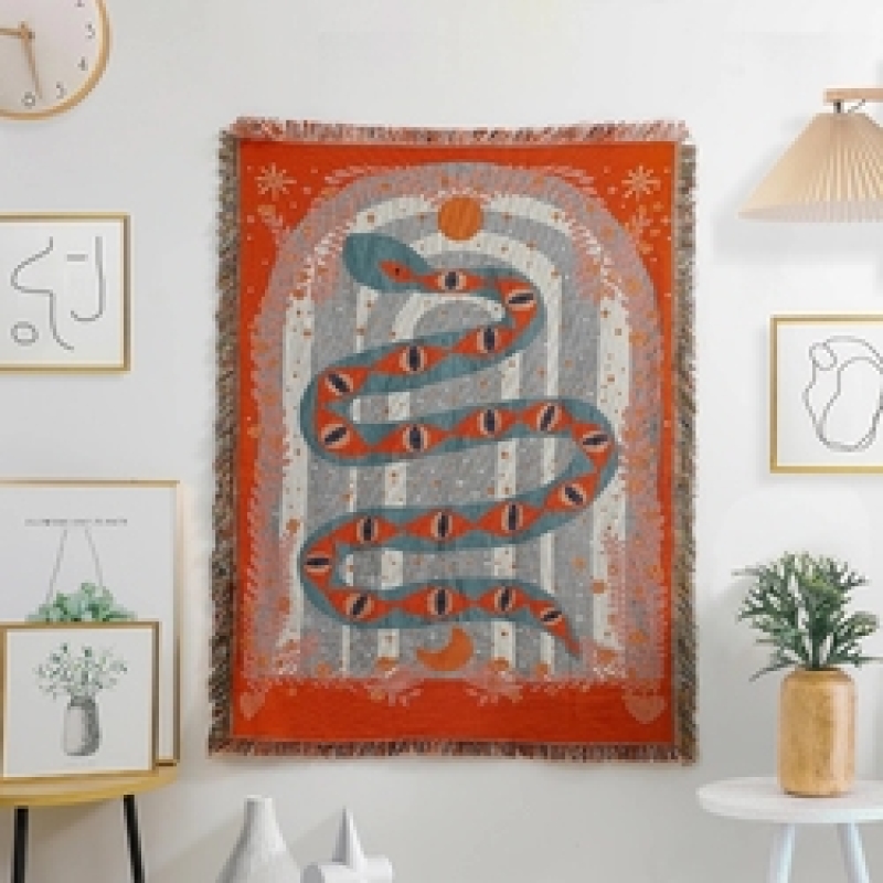 Casual Blanket Carpet Decoration Boho Snake Tapestry Sofa Leisure Carpet Original Single Tapestry Sofa Blankets/