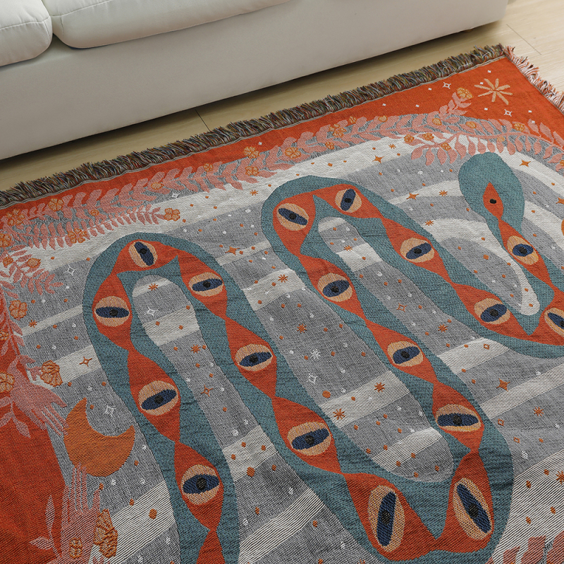 Casual Blanket Carpet Decoration Boho Snake Tapestry Sofa Leisure Carpet Original Single Tapestry Sofa Blankets/