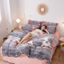 Wholesale Coral Fleece Bed Sheet Sets Bedding, 4 Pcs Super King Size Bedding Set For Adults/
