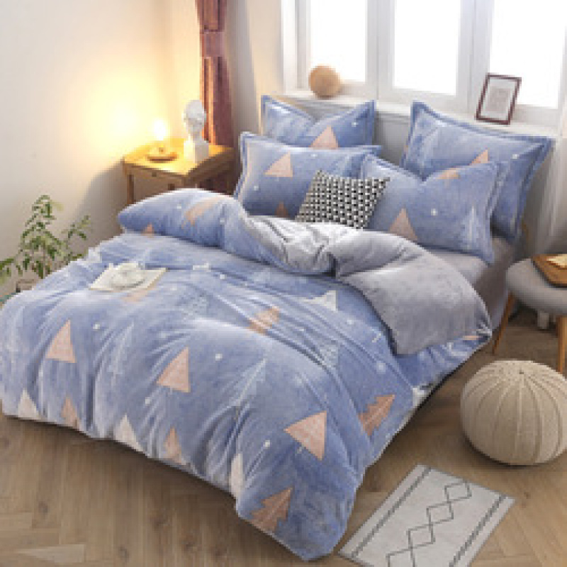 Wholesale Coral Fleece Bed Sheet Sets Bedding, 4 Pcs Super King Size Bedding Set For Adults/