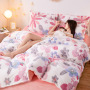 Wholesale Coral Fleece Bed Sheet Sets Bedding, 4 Pcs Super King Size Bedding Set For Adults/