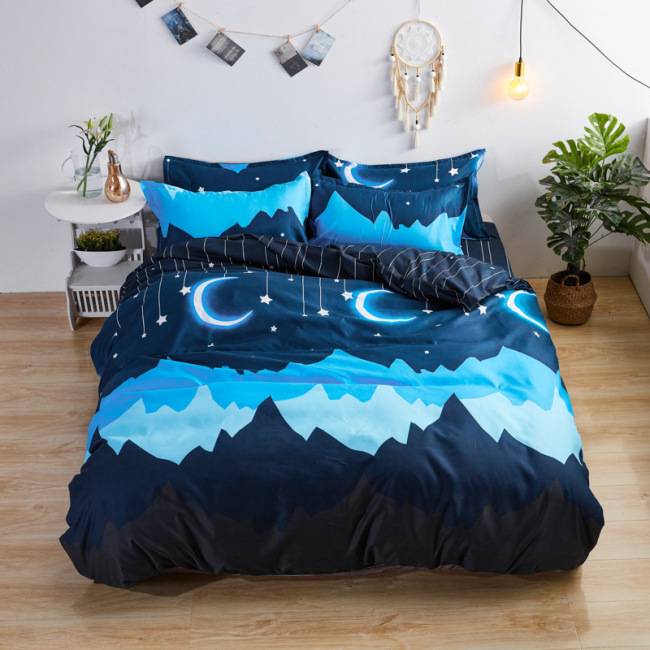 Factory Direct Wholesale 4 Piece Suit Bedding Set Baby Bedsheet, Student Dormitory Reactive Printing Bedding Sets/