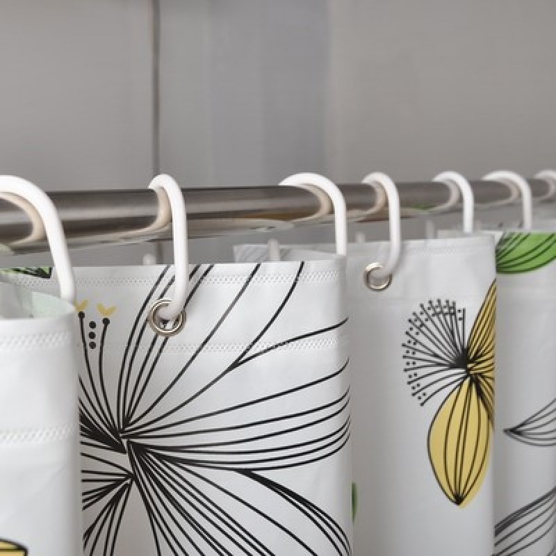 Green Plant Pattern Style Polyester Shower Curtain   , Flower pattern Shower Curtain   /