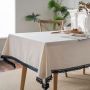 Popular Linen Cotton Lace Trimmed Floral Printing Table Cloth Rectangular Decoration damask Table Cover satin tablecloth