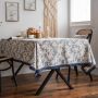 Popular Linen Cotton Lace Trimmed Floral Printing Table Cloth Rectangular Decoration damask Table Cover satin tablecloth