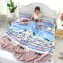 Blue Flannel  Blanket, Feather Printed Gift Blanket Midnight Sleeping Blanket #