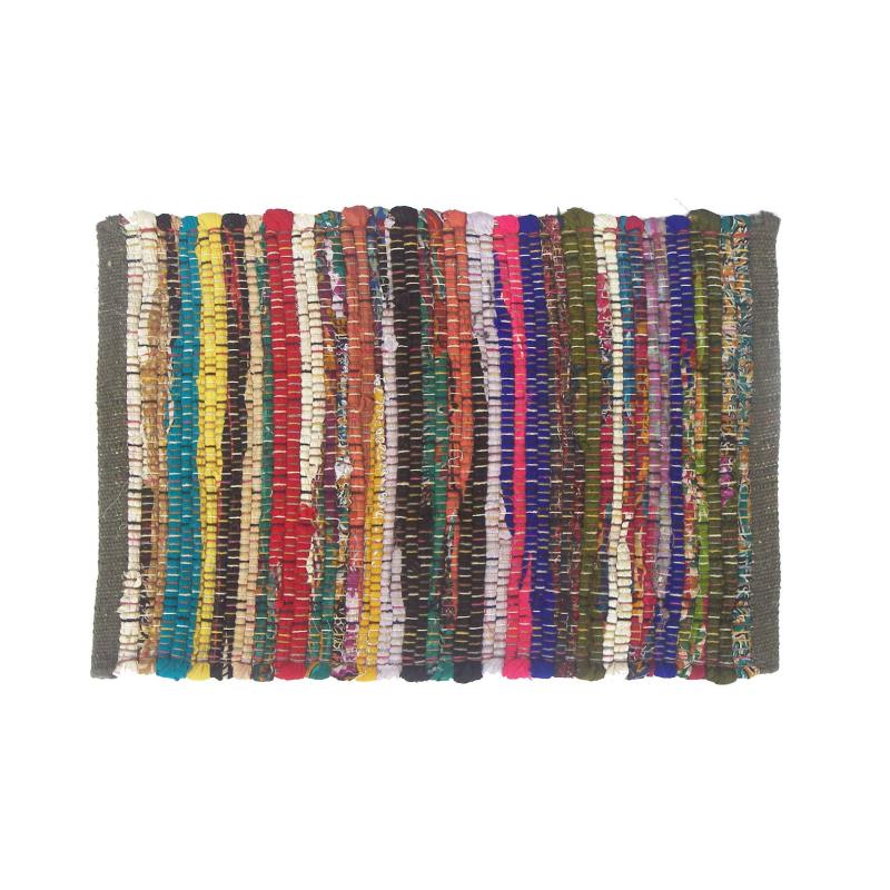 Home Eco Friendly Rainbow Multi Chindi Placemats, Washable  Table Place Mats for Home Decoration#