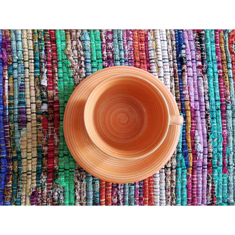 Home Eco Friendly Rainbow Multi Chindi Placemats, Washable  Table Place Mats for Home Decoration#