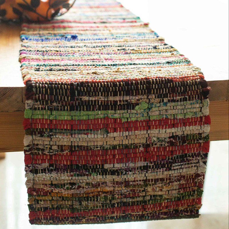 Home Eco Friendly Rainbow Multi Chindi Placemats, Washable  Table Place Mats for Home Decoration#