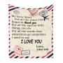 Lettering Warm Soft Valentine Day Gifts for Daughter/Son Mom Birthday Gifts  Fuzzy Fleece Blanket for Mom Mom Who Has Everything