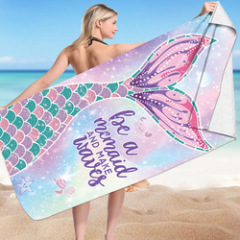 OEM Mermaid Microfiber Beach Towel, Super Soft PonchoPrinting Beach Towel #