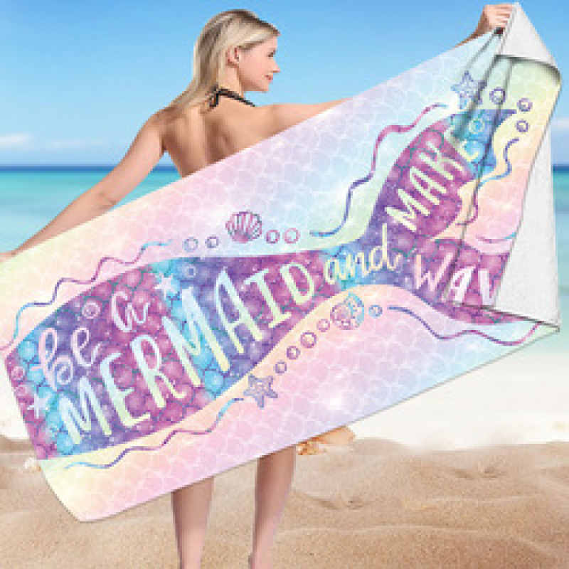 OEM Mermaid Microfiber Beach Towel, Super Soft PonchoPrinting Beach Towel #