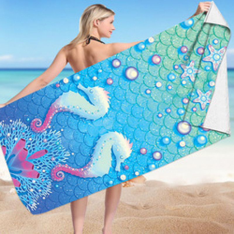 OEM Mermaid Microfiber Beach Towel, Super Soft PonchoPrinting Beach Towel #