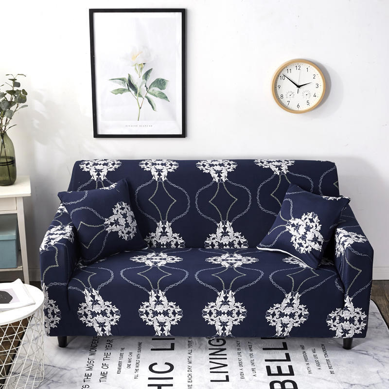 New Blooming Flower Design Printed Stretch Sofa Slipcover, Full Cover Protector for Sofa Home Decor