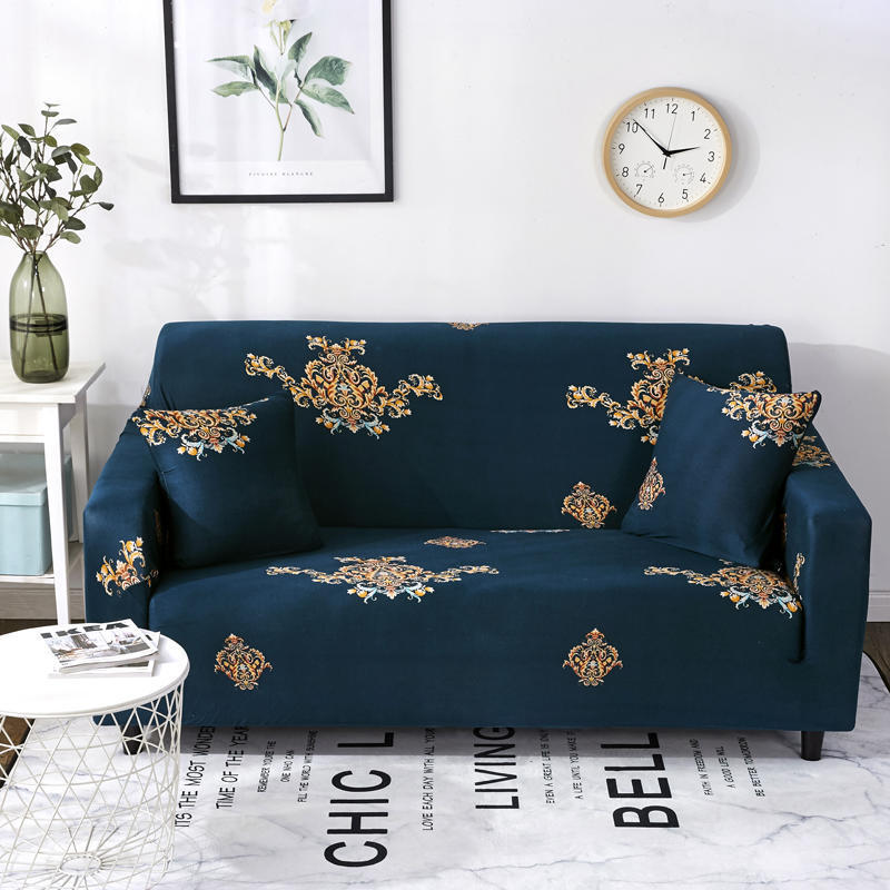 New Blooming Flower Design Printed Stretch Sofa Slipcover, Full Cover Protector for Sofa Home Decor
