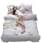 White Comforter Sets,Printed Home Textile Bedding Set#
