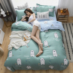 White Comforter Sets,Printed Home Textile Bedding Set#