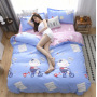 White Comforter Sets,Printed Home Textile Bedding Set#