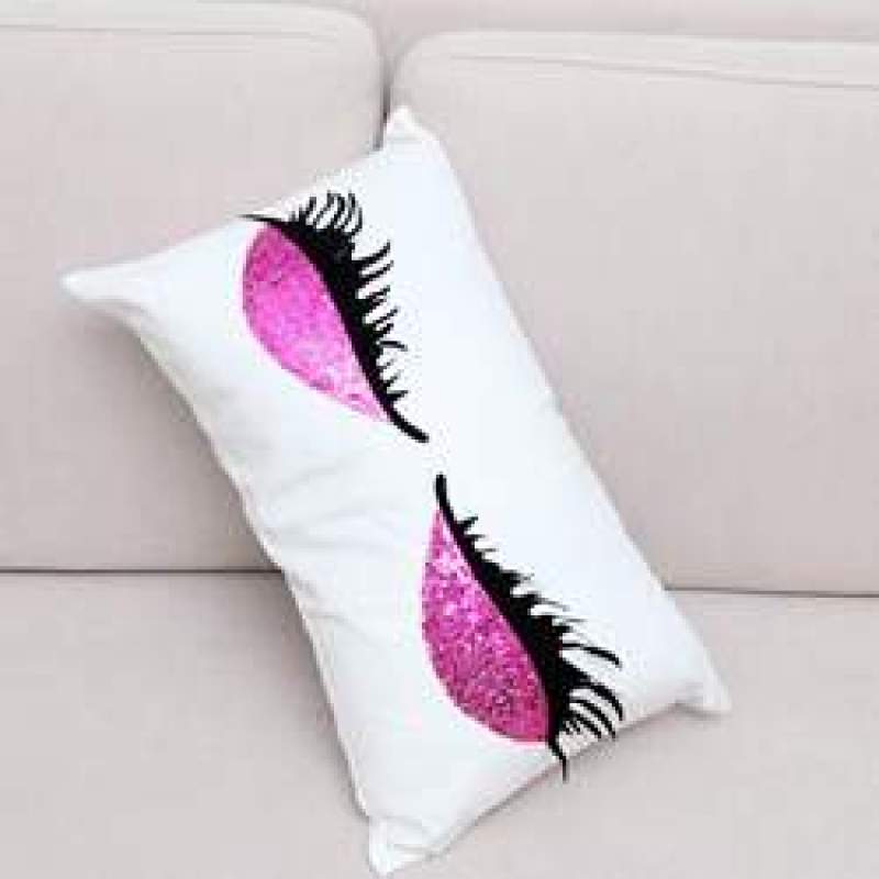 Korean version popular fashion eyelashes rectangular pillow,Cushion Cover Velvet Fabric Cushion/