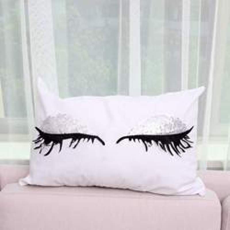 Korean version popular fashion eyelashes rectangular pillow,Cushion Cover Velvet Fabric Cushion/