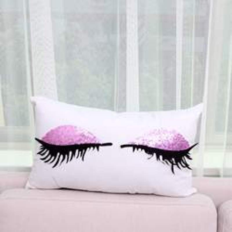 Korean version popular fashion eyelashes rectangular pillow,Cushion Cover Velvet Fabric Cushion/