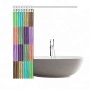 Home decor colorful fabric new design geometric grid pattern texture shower curtain