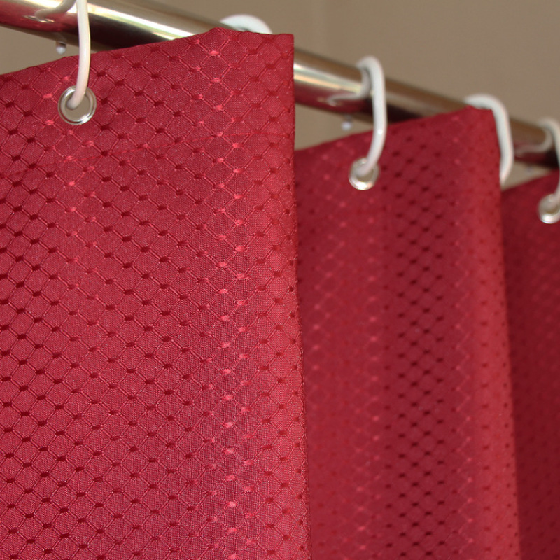 Waffle Fabric Shower Curtain For Bathroom, Water Repellent Modern Waffle Shower Curtain Mildew Resistant/