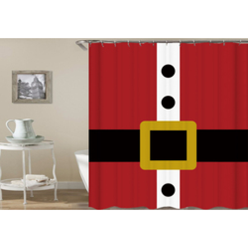Wholesale direct sales waterproof Shower Curtain , Holiday design shower curtain with Hooks#